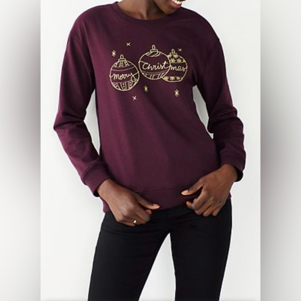 Women's CELEBRATE TOGETHER Holiday Graphic Sweatshirt Merry Shine
